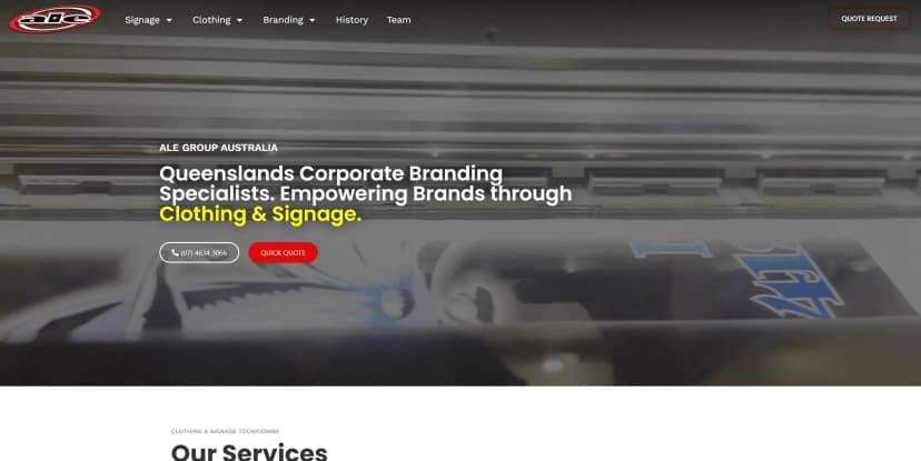 ALE Group Australia website screenshot